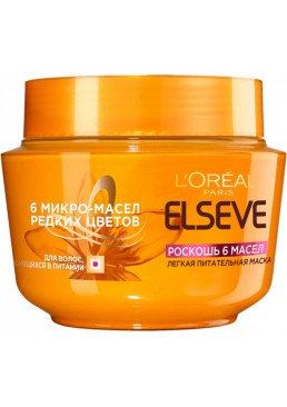 Маска для волос L’Oréal Paris Elseve Роскошь 6 масел для волос нуждающихся в питании, 300 мл